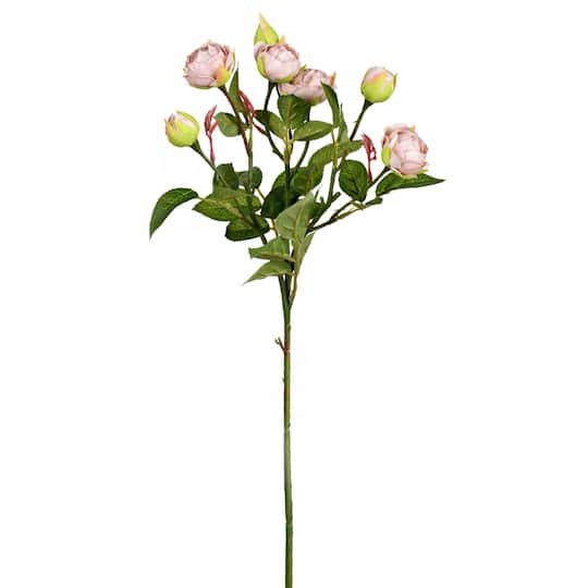 FD190987 20.5 in. Artificial Tea Rose Spray, Gray - Pack of 3